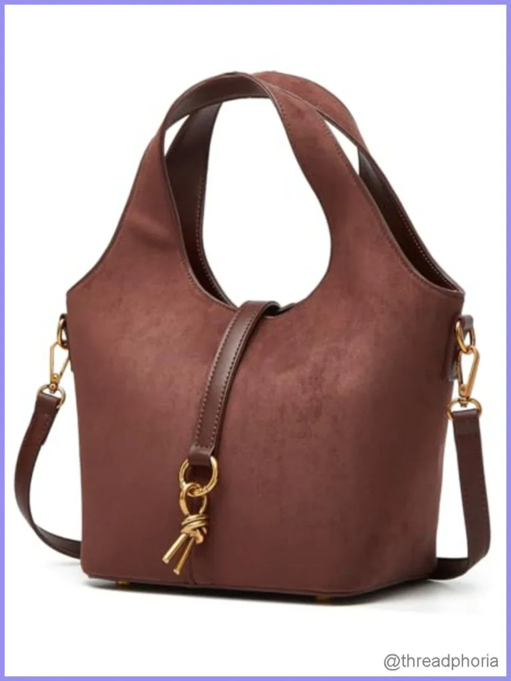 Vegan Leather Bucket Bag Shoulder Crossbody Purse Fashion Hobo Tote